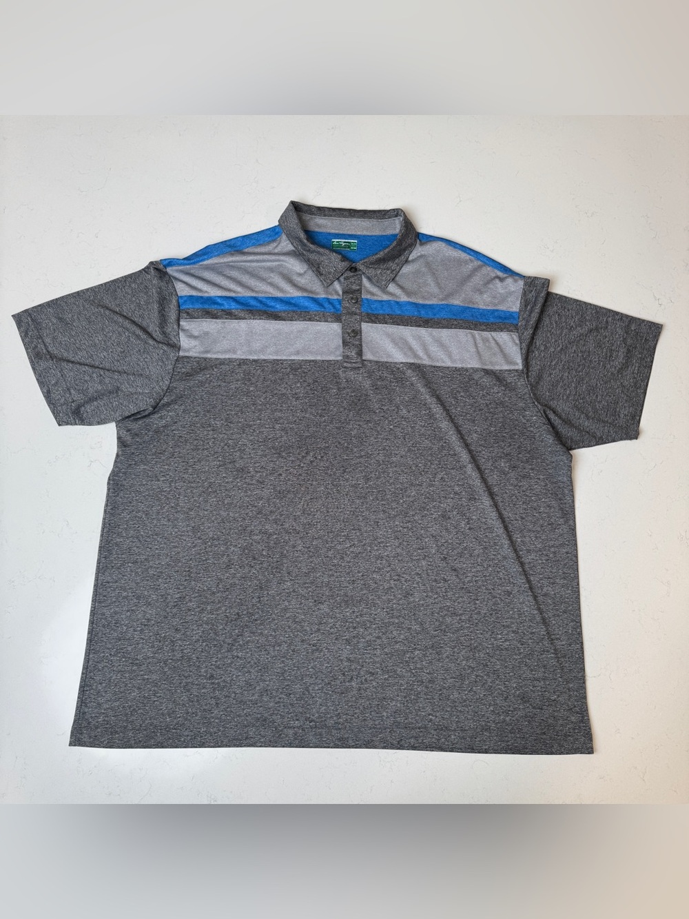 Hogan Men's Charcoal Polo with Blue Stripe